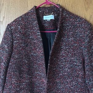 Calvin Klein Tweed Red and Black Coat/Blazer with Classic Lapel